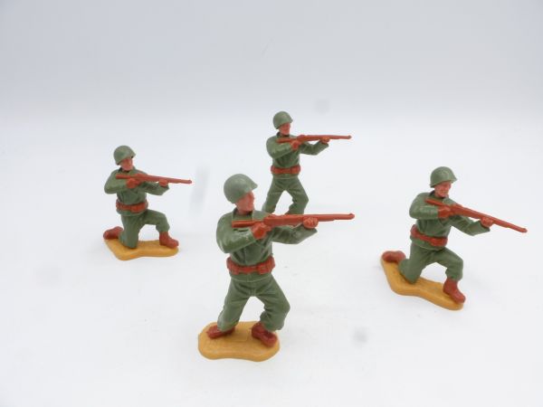 Timpo Toys 4 amerikanische Soldaten Gewehr schießend