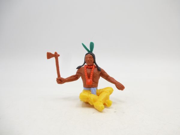 Timpo Toys Indian 3rd version sitting with tomahawk