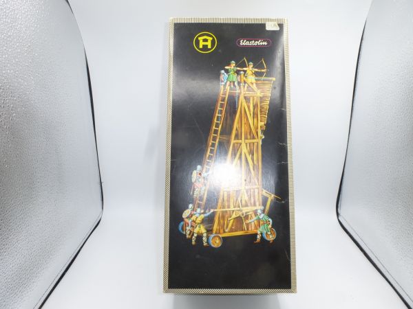 Elastolin 7 cm Siege Tower, No. 9885, painting 3 - orig. packaging, very good condition