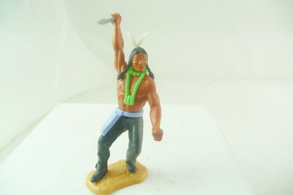 Timpo Toys Indianer 3. Version stehend, mit Messer zustoßend