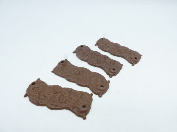 Timpo Toys 4 base plates for horses, dark brown