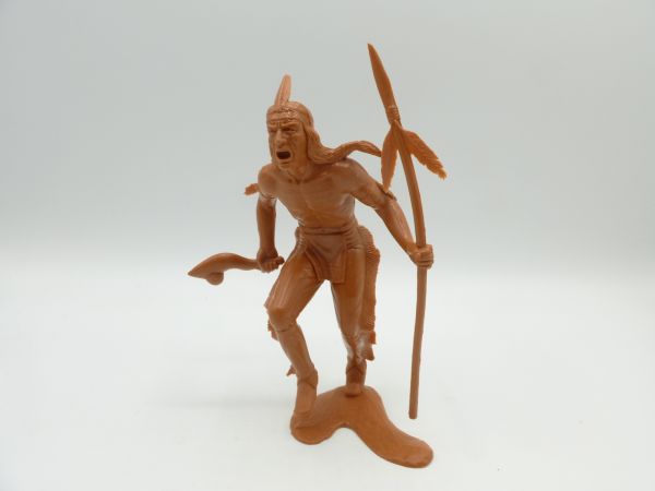 Indian dancing with club + spear, similar to Marx (14 cm size)