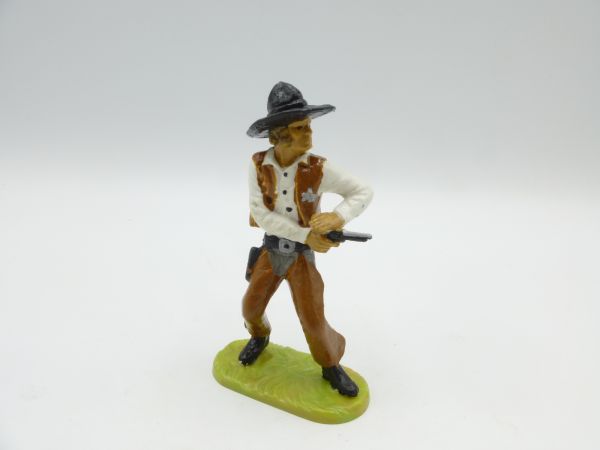 Elastolin 7 cm Cowboy aus der Hüfte schießend, Nr. 6973 - Sammlerbemalung
