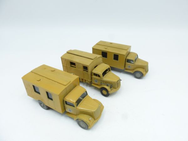 Roco Minitanks 3 trucks with side windows - painted