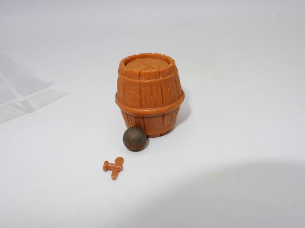 Elastolin 7 cm Barrel with cannonball, lid + tap