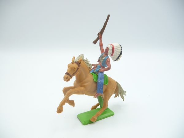 Britains Deetail Indian on horseback, rifle up - brand new