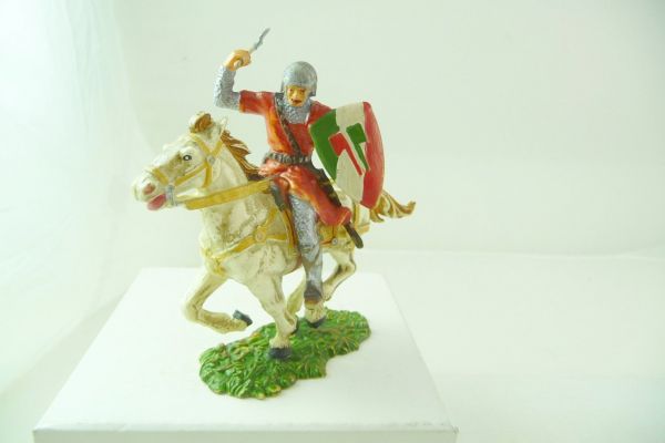 Elastolin 7 cm Normanne mit Streitaxt zu Pferd, Nr. 8857 - tolle Figur