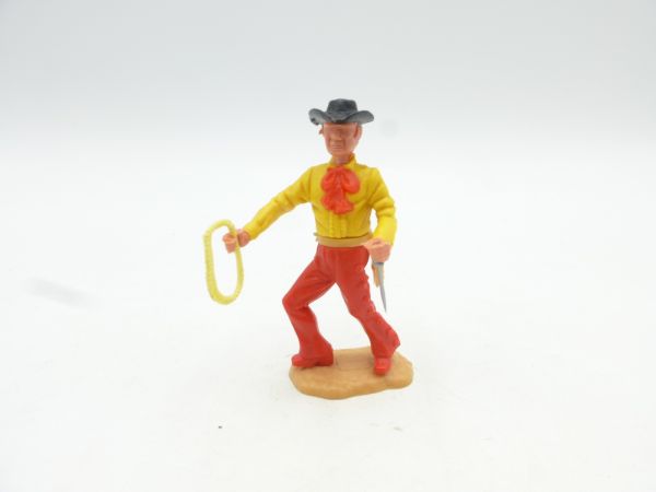 Timpo Toys Cowboy 3rd version standing with tie shirt + rope