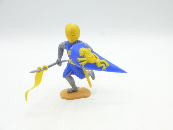 Timpo Toys Medieval knight, medium blue/yellow with very rare lower part