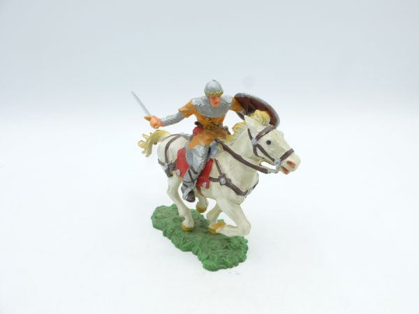 Elastolin 7 cm Norman with sword on horseback, No. 8856