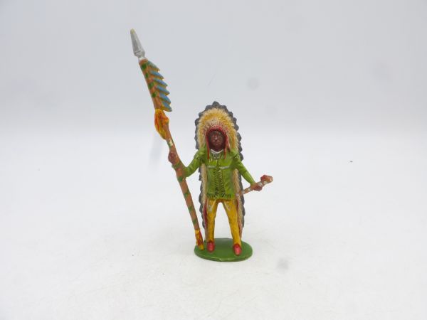 Merten Indian chief standing with lance + arrow