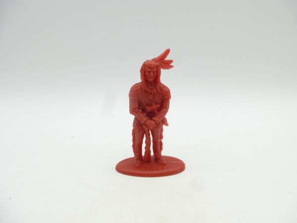 Linde Indianer mit Gewehr vor dem Körper (rot)