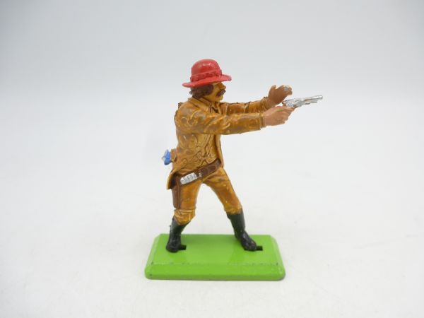 Britains Deetail Cowboy standing, shooting pistol ambidextrously