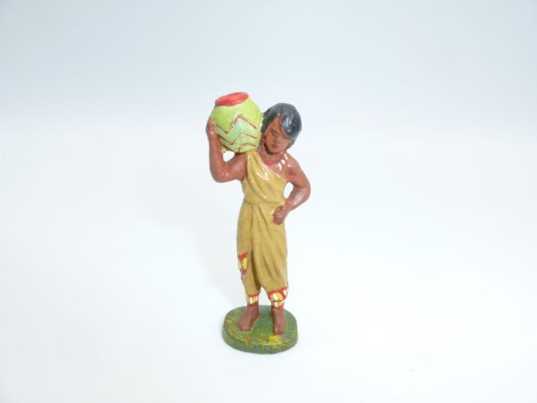 Elastolin Masse Indianerkind mit Krug - seltene Farbe, schöne Figur