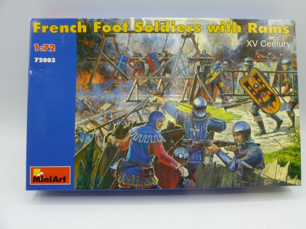 MiniArt 1:72 French Foot Soldiers with Rams, No. 72003 - orig. packaging, parts on cast