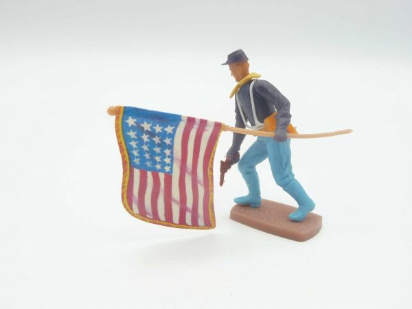 Plasty Union Army soldier with flag + pistol