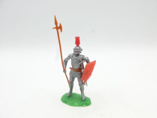Elastolin 5,4 cm Ritter stehend mit Spieß + zusätzl. Waffe