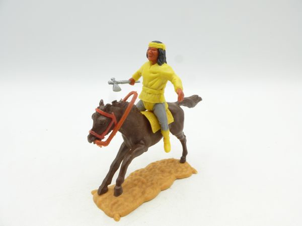 Timpo Toys Apache zu Pferd, gelb mit Apachenhose - Top-Zustand