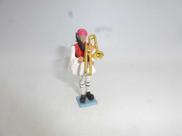 Aohna Greek Evzone music corps soldier with trumpet