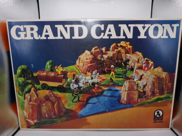 Jean Grand Canyon, No. 555 (2 terrain pieces, 1 covered wagon with figures, 10 figures)