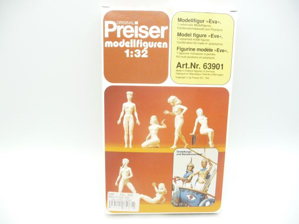 Preiser 1:32 Model figure Eva, No. 63901 - orig. packaging, parts on cast (1 leg detached)
