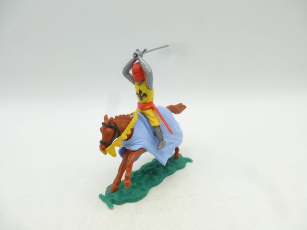 Timpo Toys Medieval knight riding, yellow/red, sword ambidextrously