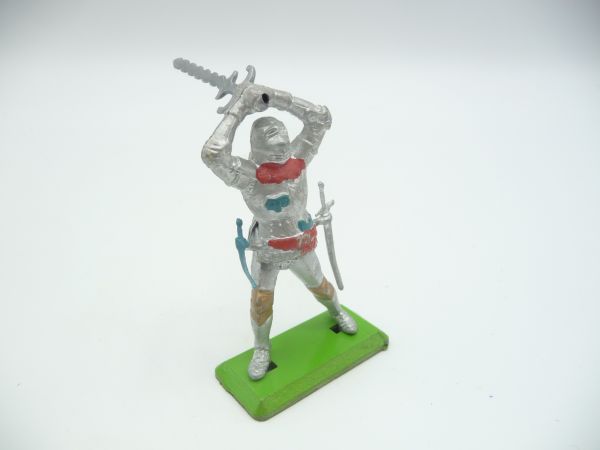 Britains Deetail Knight standing, sword ambidextrously over head