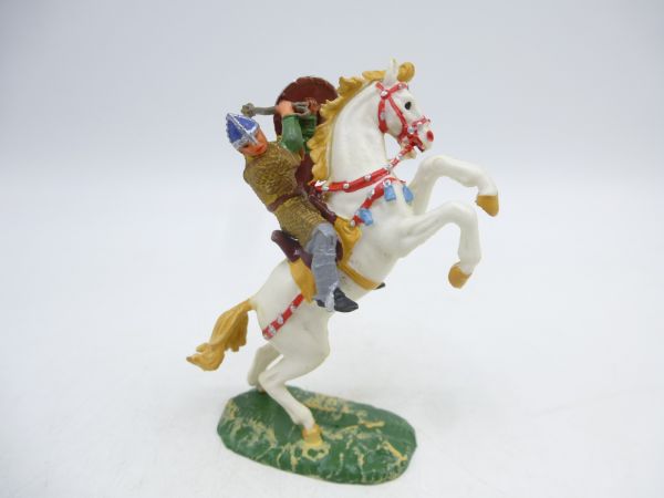 Elastolin 4 cm Norman with mace on horseback, no. 8880