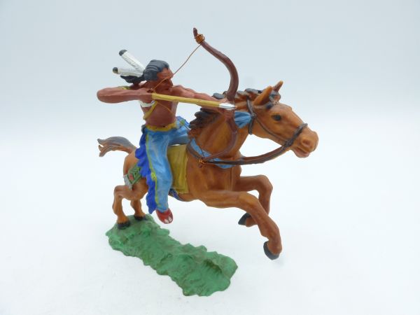 Elastolin 7 cm Indianer zu Pferd, Bogen vorne, Nr. 6848 - ladenneu