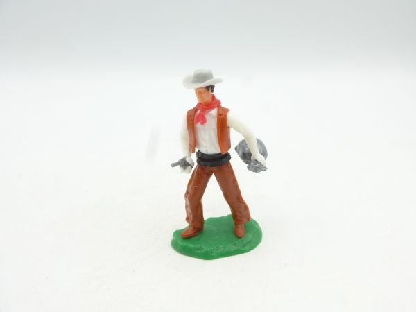 Elastolin 5,4 cm Cowboy stehend mit Geldsack + Pistole