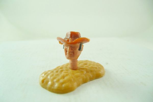 Timpo Toys Cowboy's head 3. version translucent brown hat (!)