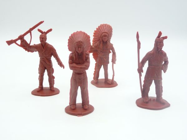 Domplast Manurba Wild West series, 4 rare 7 cm Indians