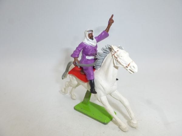 Britains Deetail Arab riding, purple, sabre at side, hand up