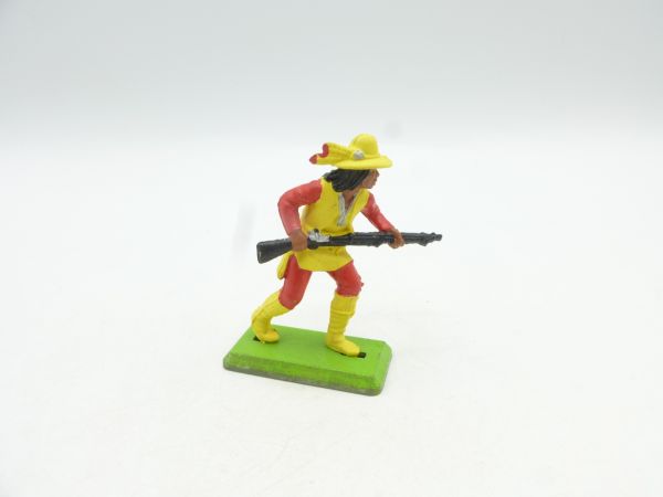 Britains Deetail Apache vorgehend, Gewehr vor dem Körper, gelb/rot