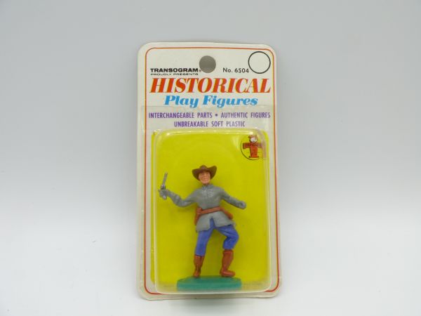 Transogram USA; Confederate Army soldier, officer with pistol, No. 6504 - orig. packaging