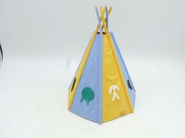Timpo Toys 7-part plug-in tent, light blue/yellow - all parts with symbols