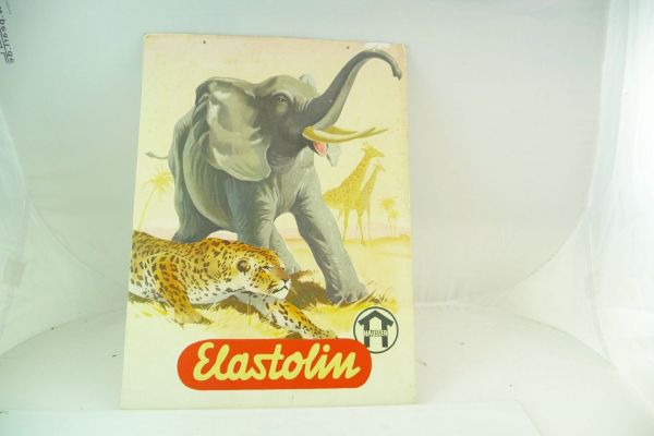Hausser / Elastolin Aufsteller / Pappe mit Wildtieren, mit Originallochung, s. Fotos
