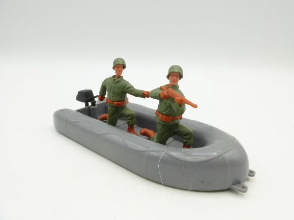 Timpo Toys Schlauchboot (grau) mit Amerikanern