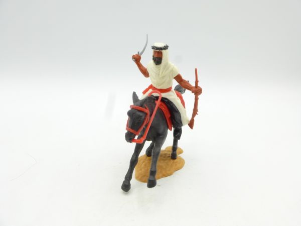 Timpo Toys Arab riding with sabre + rifle, white