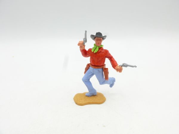 Timpo Toys Cowboy 2. Version laufend, 2 Pistolen wild schießend
