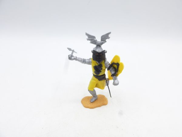 Timpo Toys Visor knight yellow, running, with battle axe + shield