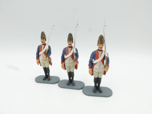 Preiser 7 cm Prussians: 3 Fusiliers standing, No. 54127 (Inf. Reg. 38)