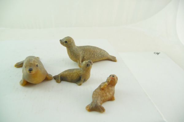 Elastolin soft plastic Seal family (4 figures) - orig. packing / bag