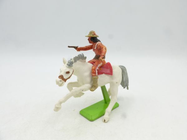 Britains Deetail Apache riding, shooting pistol - rare horse