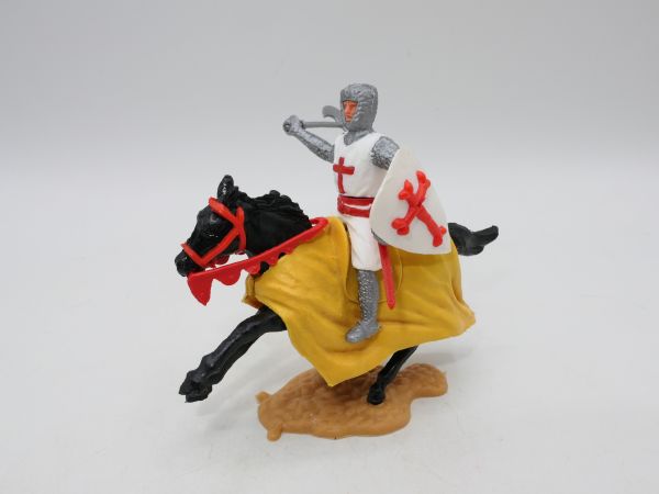 Timpo Toys Variante Kreuzritter zu Pferd, rote Schwertscheide (original!)
