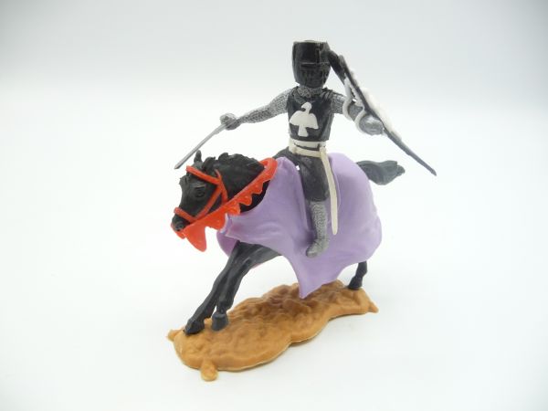 Timpo Toys Knight riding with sword, black