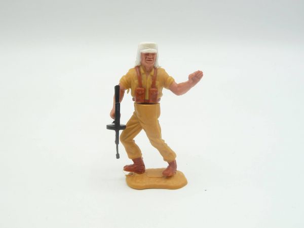 Timpo Toys Foreign Legionnaire standing with MG, saluting