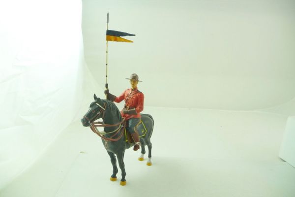 Elastolin 10 cm Canadian on horseback, No. 6932 - top condition