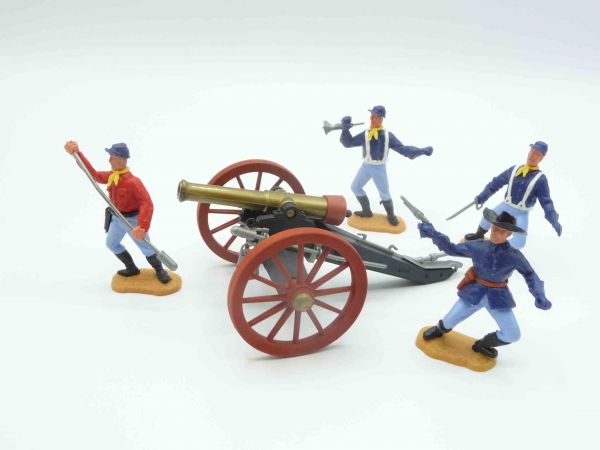 Timpo Toys Group of Union Army soldiers with cannon