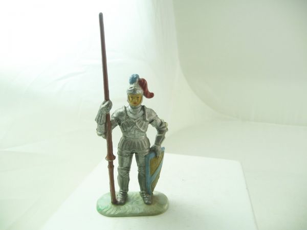 Elastolin 7 cm Knight standing with lance, No. 8937 - early figure